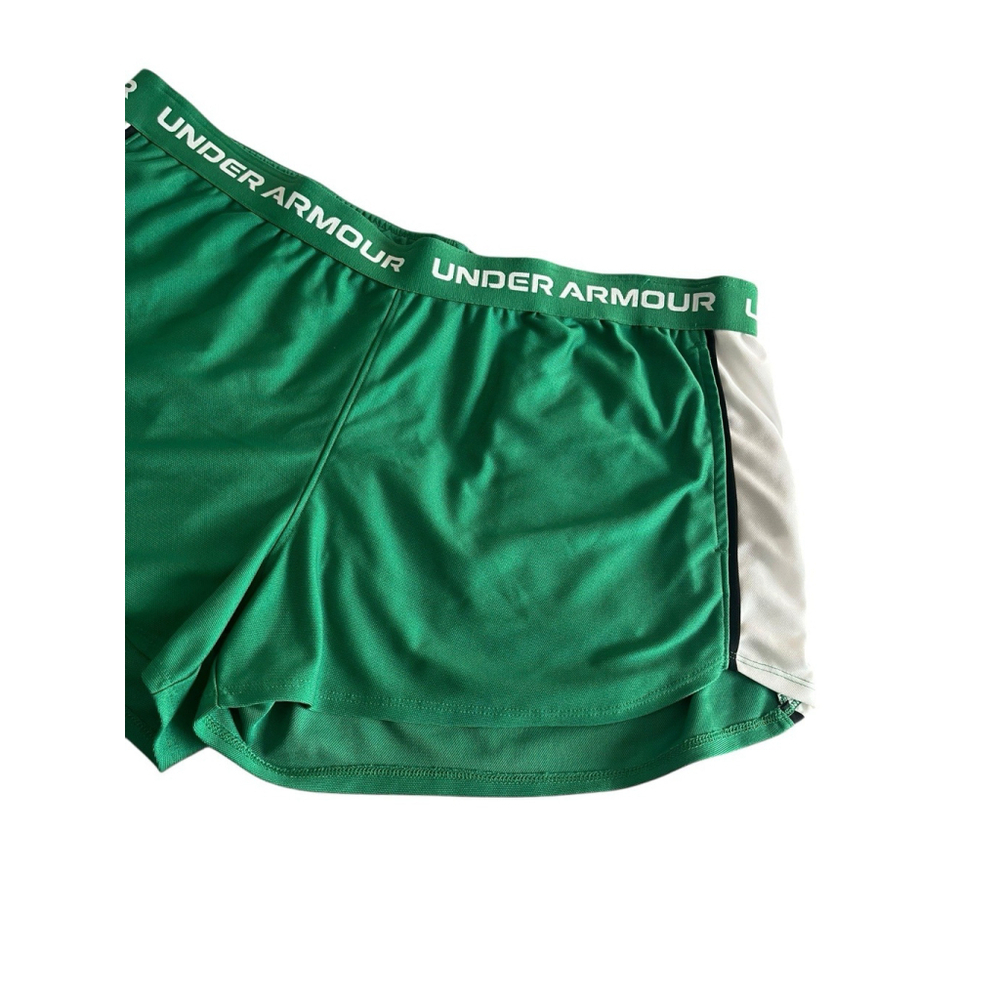 Under Armour Tech Play Up Shorts Womens XL Green Stripe - Picture 3 of 8